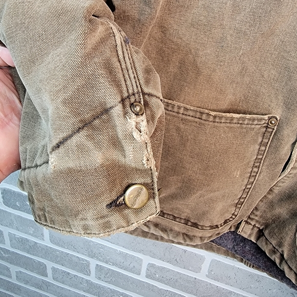 Carhartt Blanket Lined Vintage Made in USA Job Chor Heavy Canvas Coat Me… - Picture 7 of 16